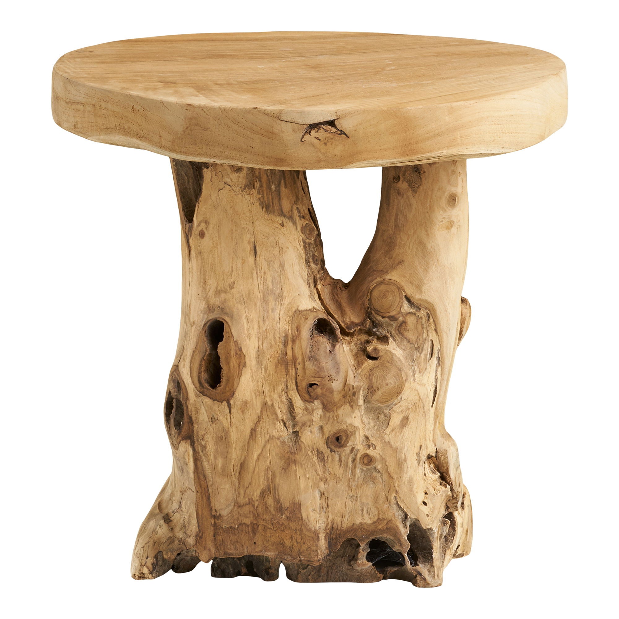 Mesa lateral de Palena - mesa lateral, teca, natureza Ø40x45 cm
