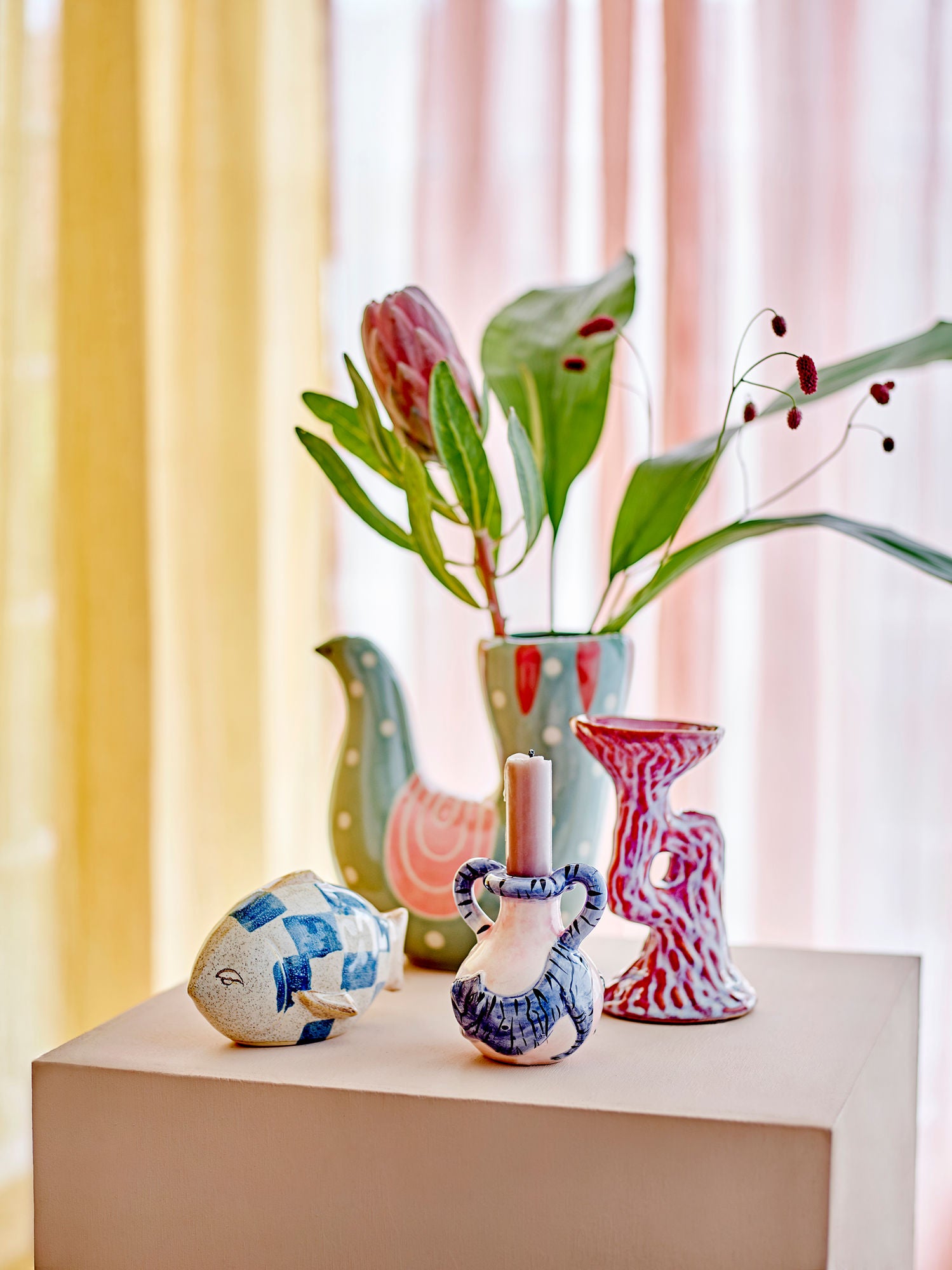 Vaso Trudy Bloomingville, verde, grés