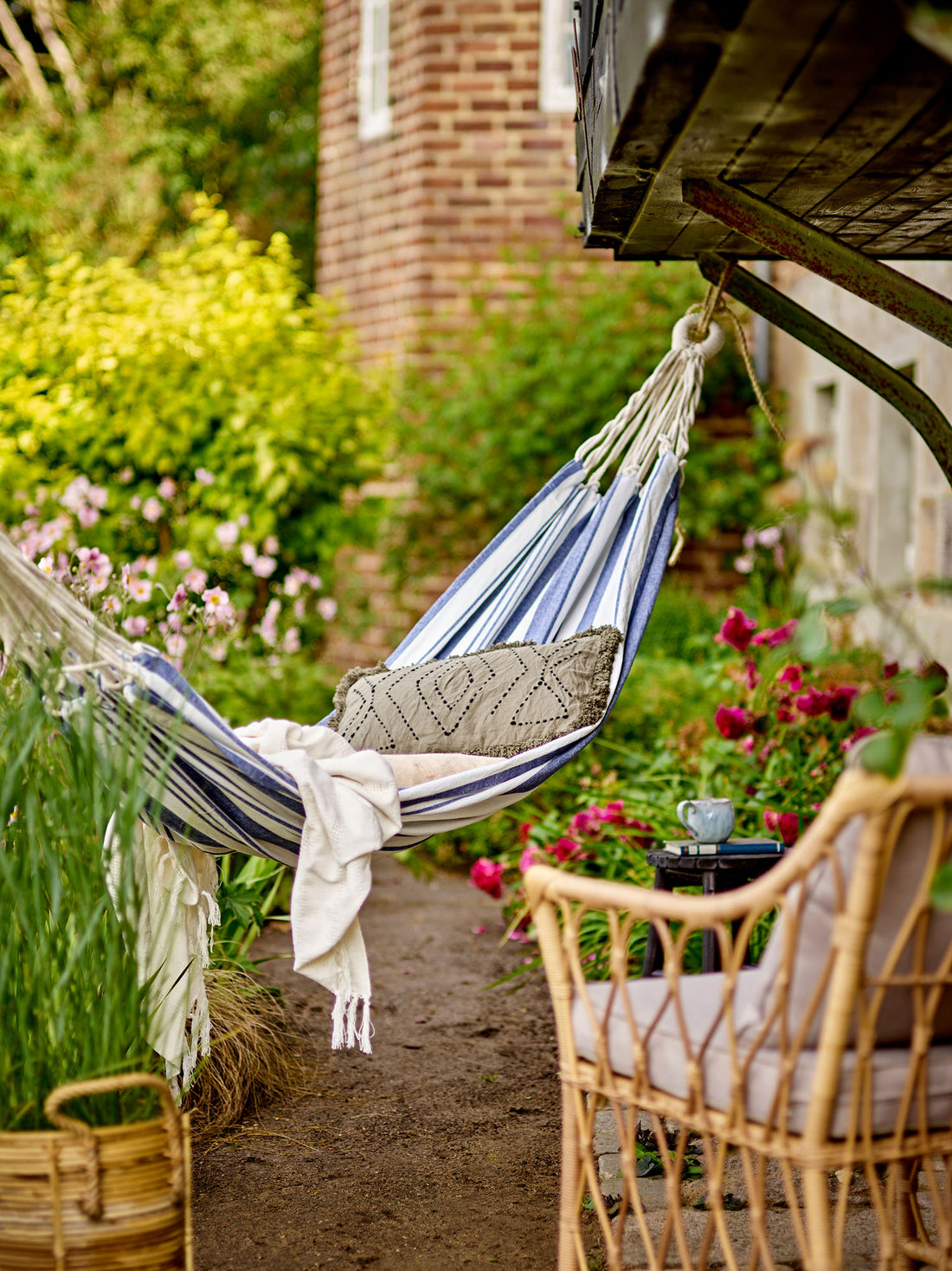 Bloomingville Remo Hammock, azul, algodão