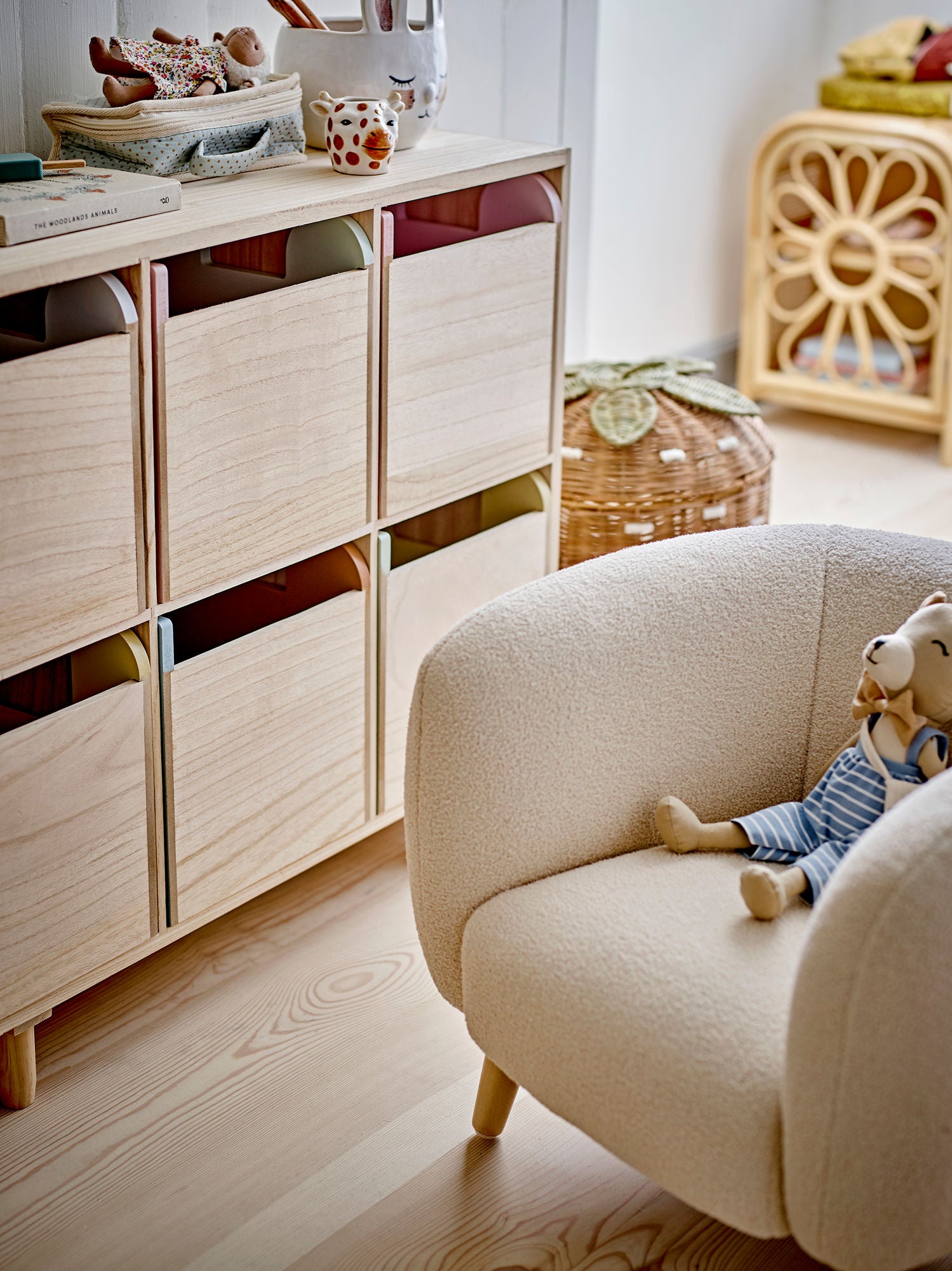 Bloomingville Mini Calle Bookcase com gavetas, natureza, imperador