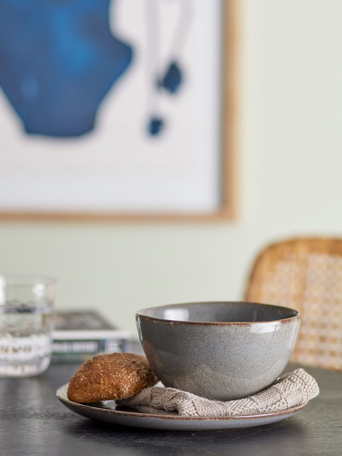 Conjunto de café da manhã de Bloomingville Sandrine, cinza, grés