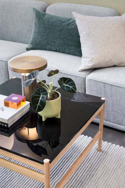 Mesa de Centro Raw Preta/Natural - 80x80xh45cm