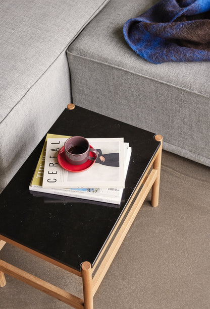 Mesa Lateral Raw Preta/Natural - 60x40xh42cm