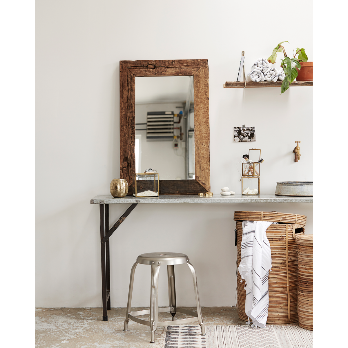 Espelho com quadro, natureza hdpure, natureza