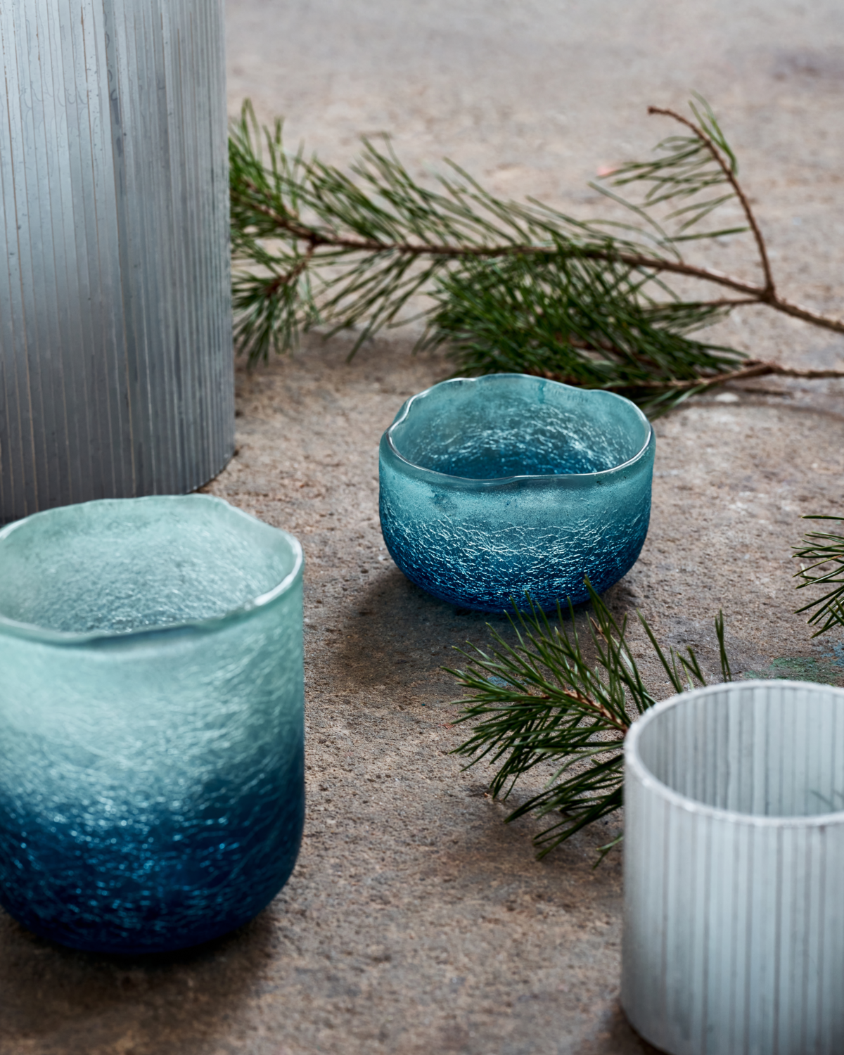 Porta-velas, HDCrackle, Azul