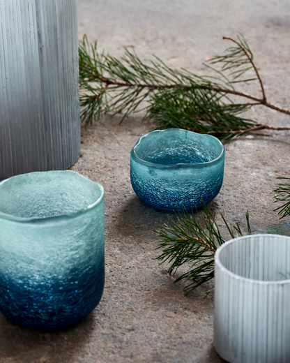 Porta-velas, HDCrackle, Azul