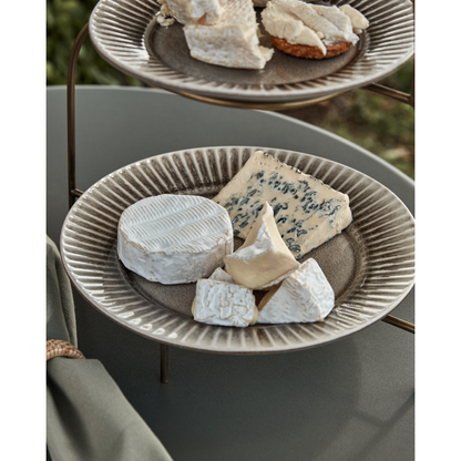 Placa de jantar, hdpleat, cinza;