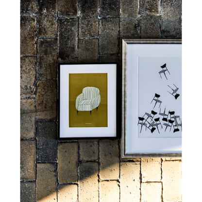 Arte da parede Hdchair, mostarda amarela