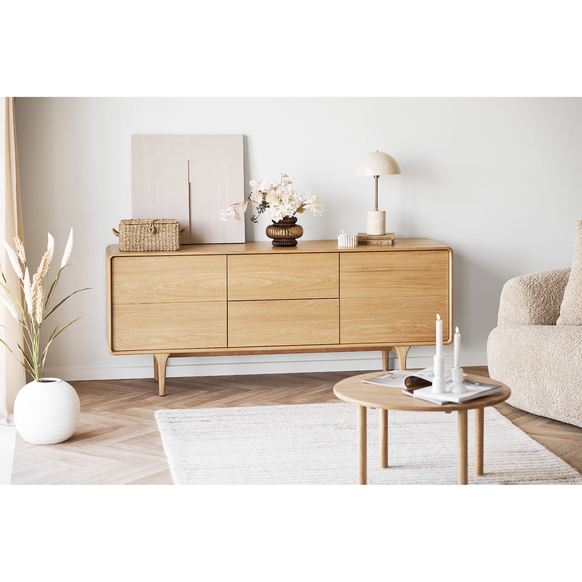 Jena Cafetle Table - mesa de café, carvalho, natureza Ø70x40 cm