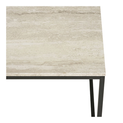 Mesa de café Vita - mesa de café, visual de travertino, quadro preto 90x60x45 cm