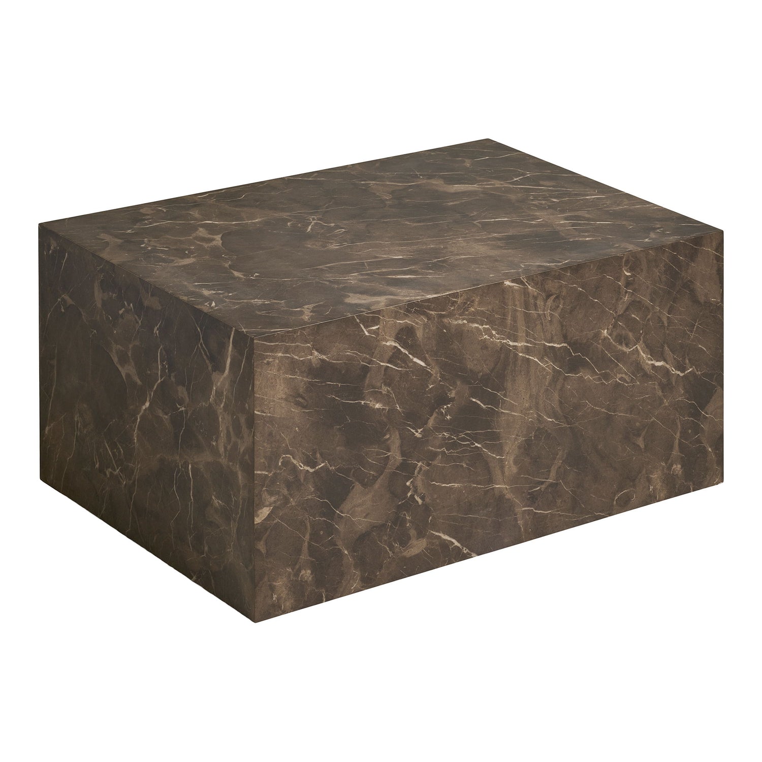 Mesa de café Praga - mesa de café, aparência de mármore, marrom 60x80x40 cm