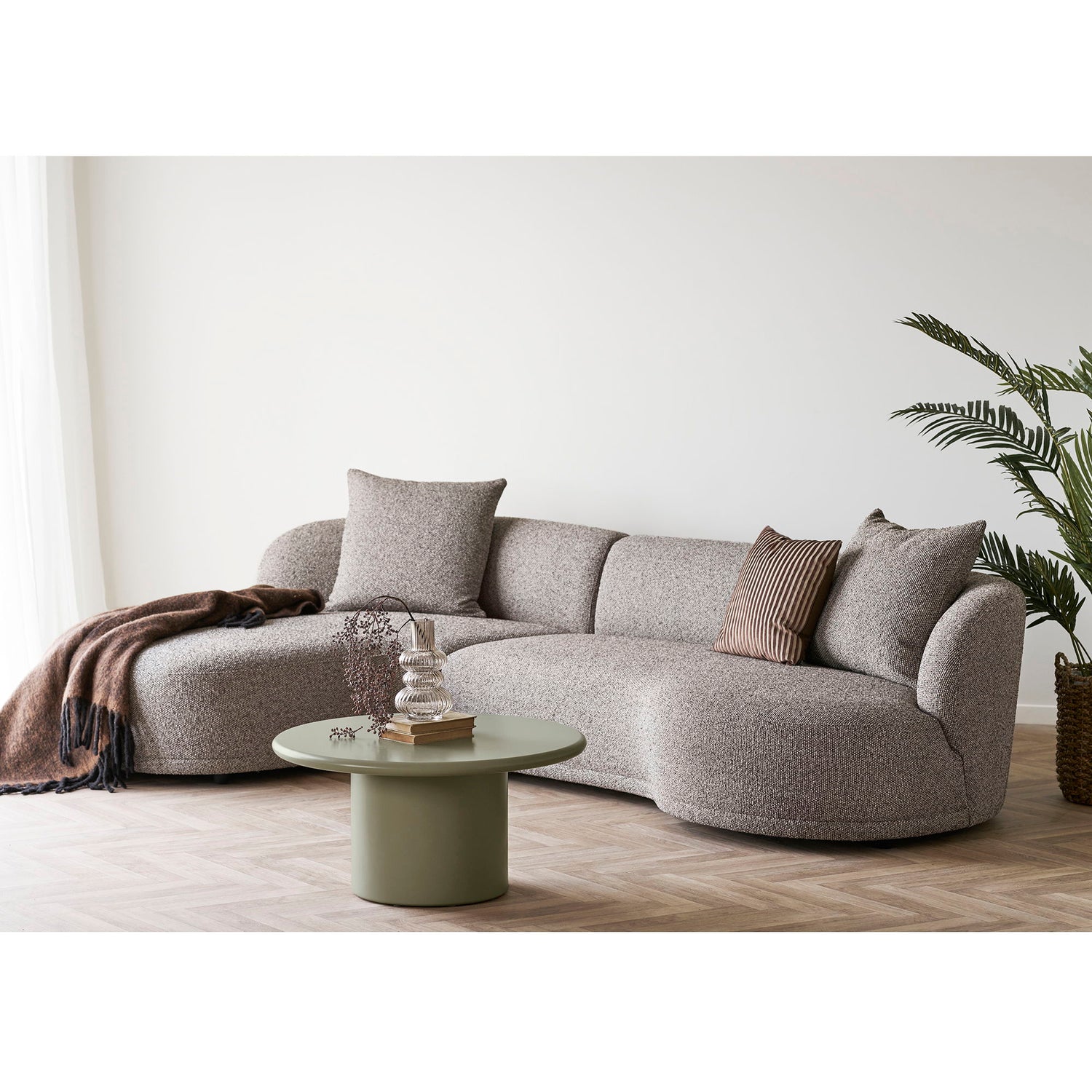 Mesa de café Nagano - mesa de café, verde Ø80x40 cm