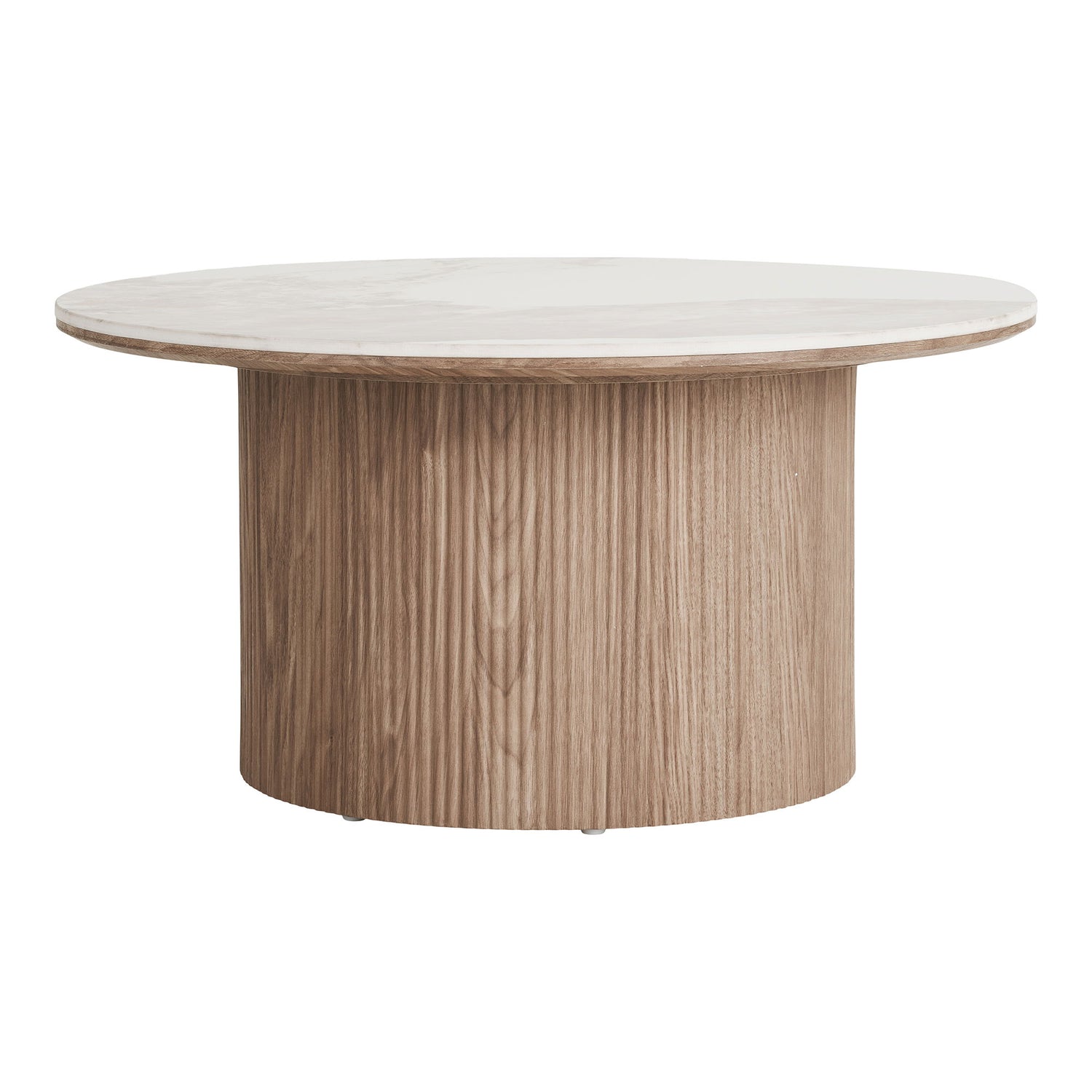 Mesa de café de Atenas - mesa de café, bancada de cerâmica, marrom branco/marrom escuro Ø80x40 cm