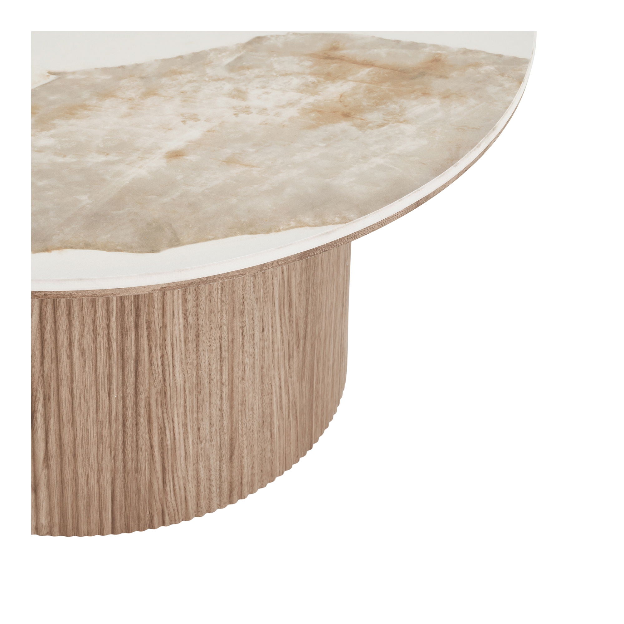 Mesa de café de Atenas - mesa de café, bancada de cerâmica, marrom branco/marrom escuro Ø80x40 cm