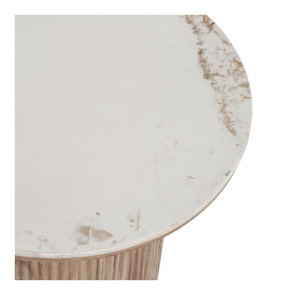 Mesa de canto Atenas - Mesa de canto, tampo de cerâmica, branco/marrom escuro ø45x50 cm