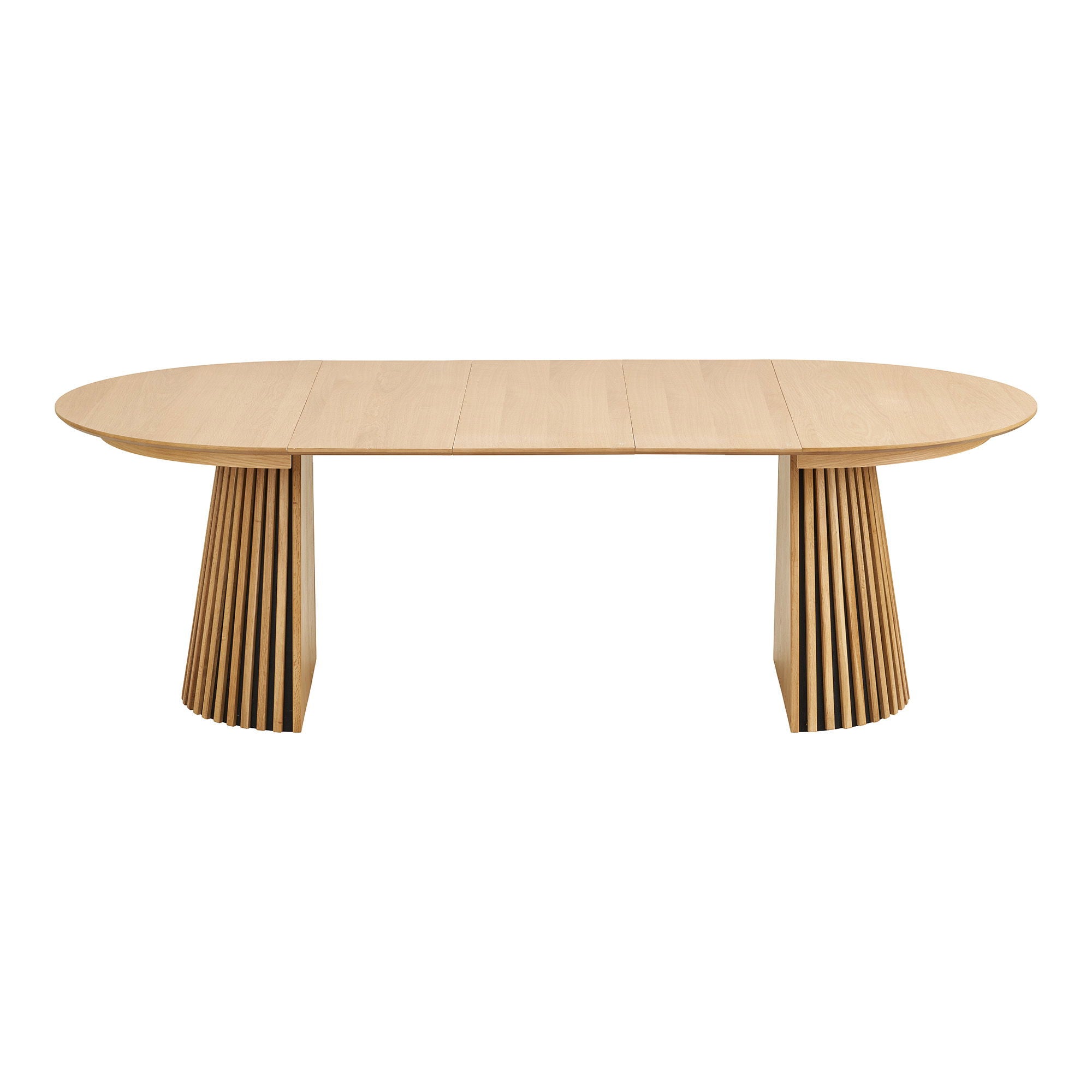 Mesa de jantar Osaka - Mesa de jantar, folheado de carvalho, natural, incl. três placas adicionais ø120x120-160-200-240x75 cm