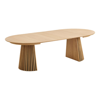 Mesa de jantar Osaka - Mesa de jantar, folheado de carvalho, natural, incl. três placas adicionais ø120x120-160-200-240x75 cm