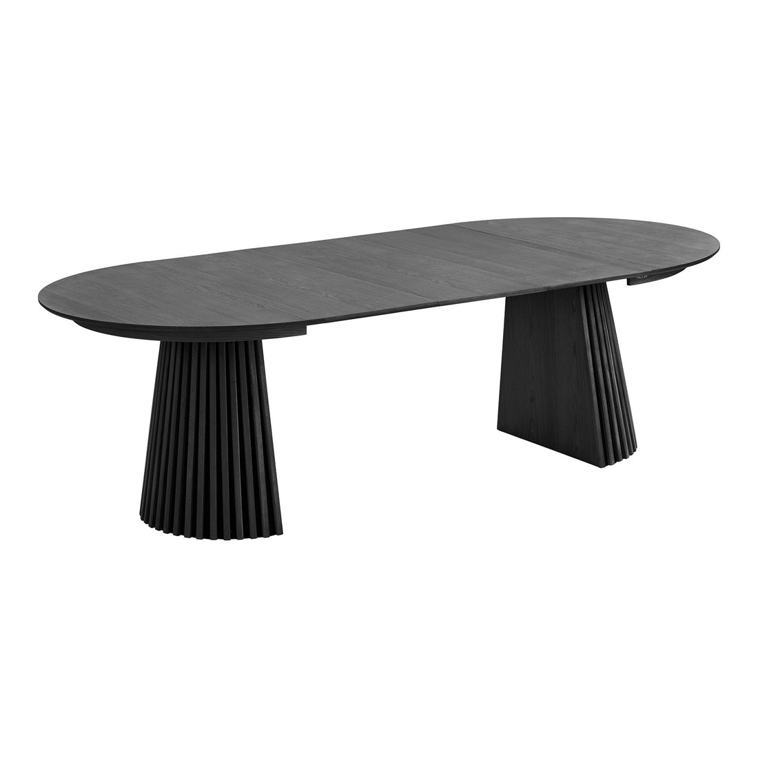 Mesa de jantar de Osaka - Mesa de jantar, finos de carvalho, preto, incl. Três placas suplementares Ø120x120-160-200-240x75 cm