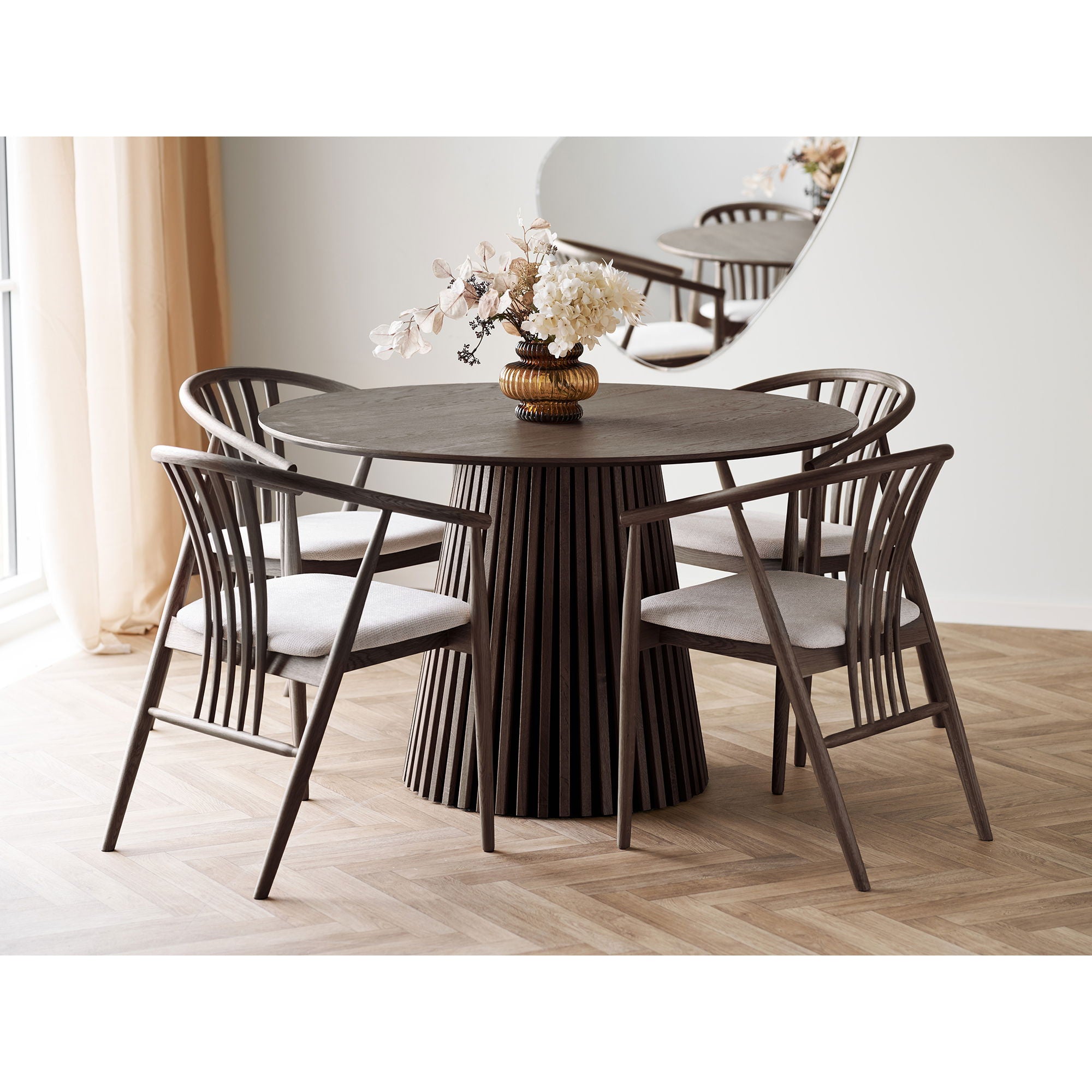 Mesa de jantar Osaka - mesa de jantar, Egefins, Ø120x75 cm defumado