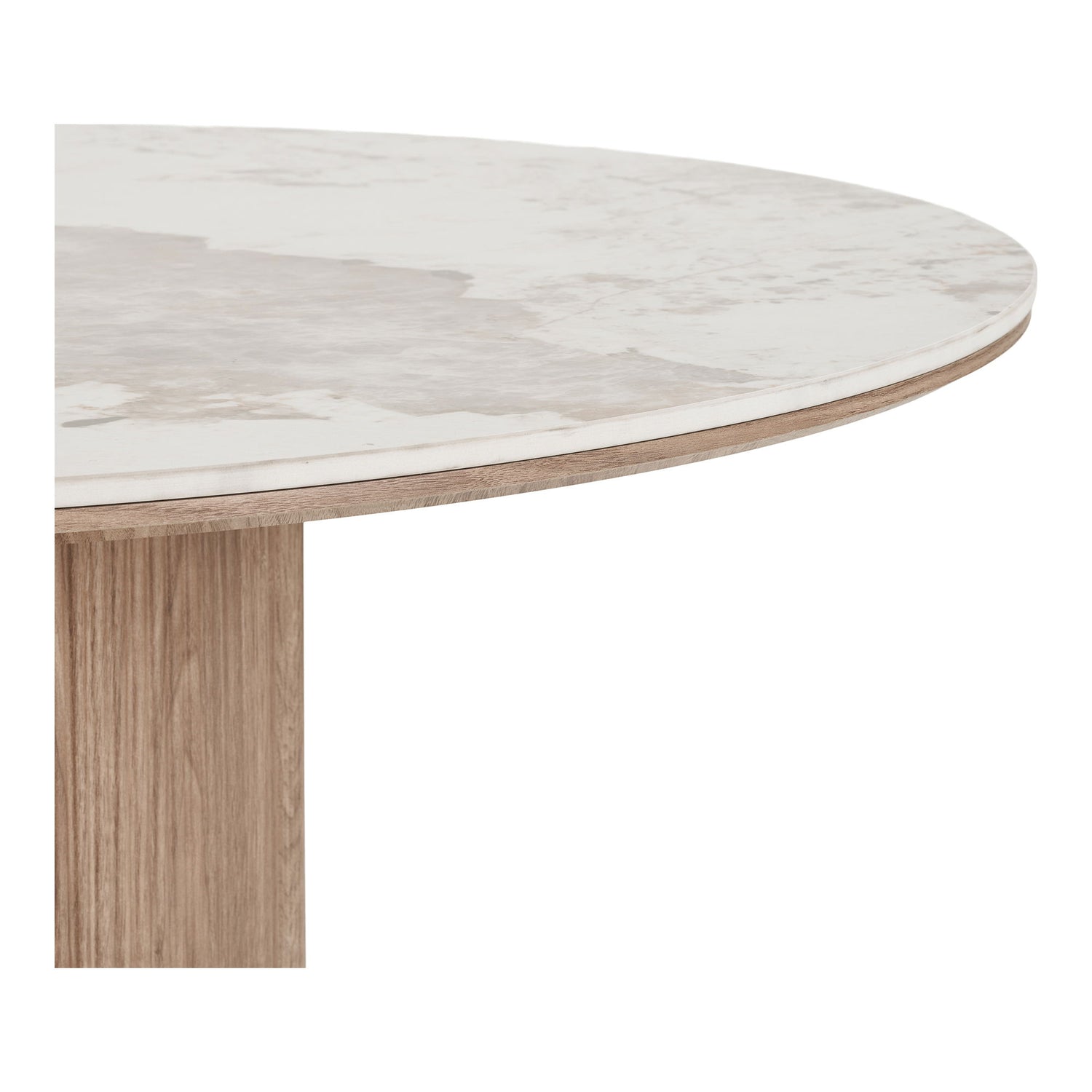 Mesa de jantar Atenas - Mesa de jantar, tampo de cerâmica, branco, marrom escuro ø120x76 cm