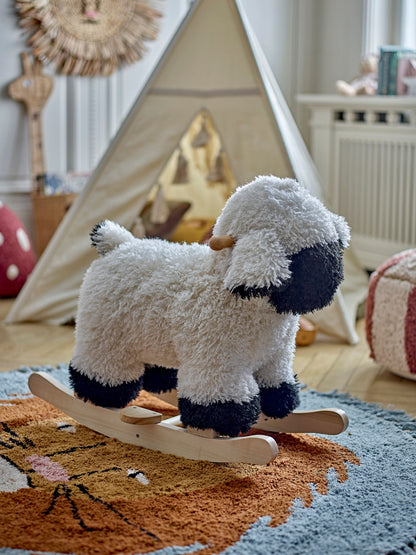 Bloomingville Mini Dolly Swing Horse, Ovelha, Branco, Poliéster