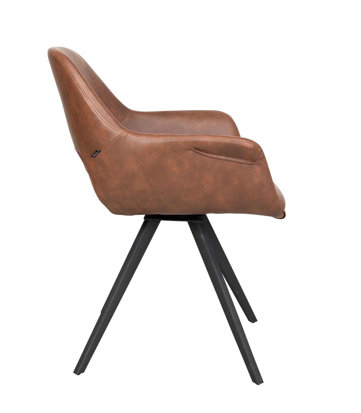 Cadeira de mesa de jantar fenja conhaque pu