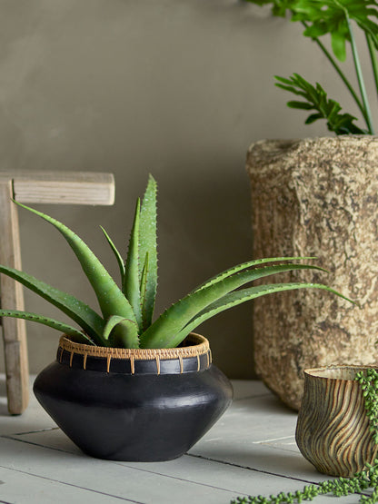 Planta de Aloe Bloomingville, verde, flores artificiais