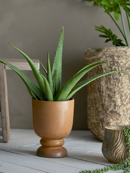 Planta de Aloe Bloomingville, verde, flores artificiais