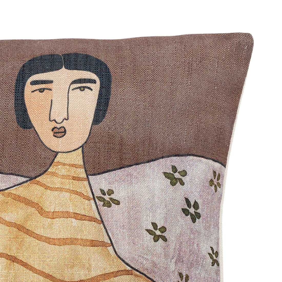 Almofado de Bloomingville Zita, amarelo, poliéster