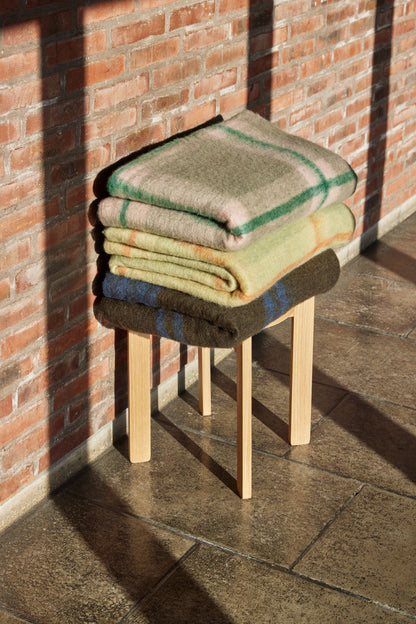 Hübsch Grid Blanket Yellow/Orange