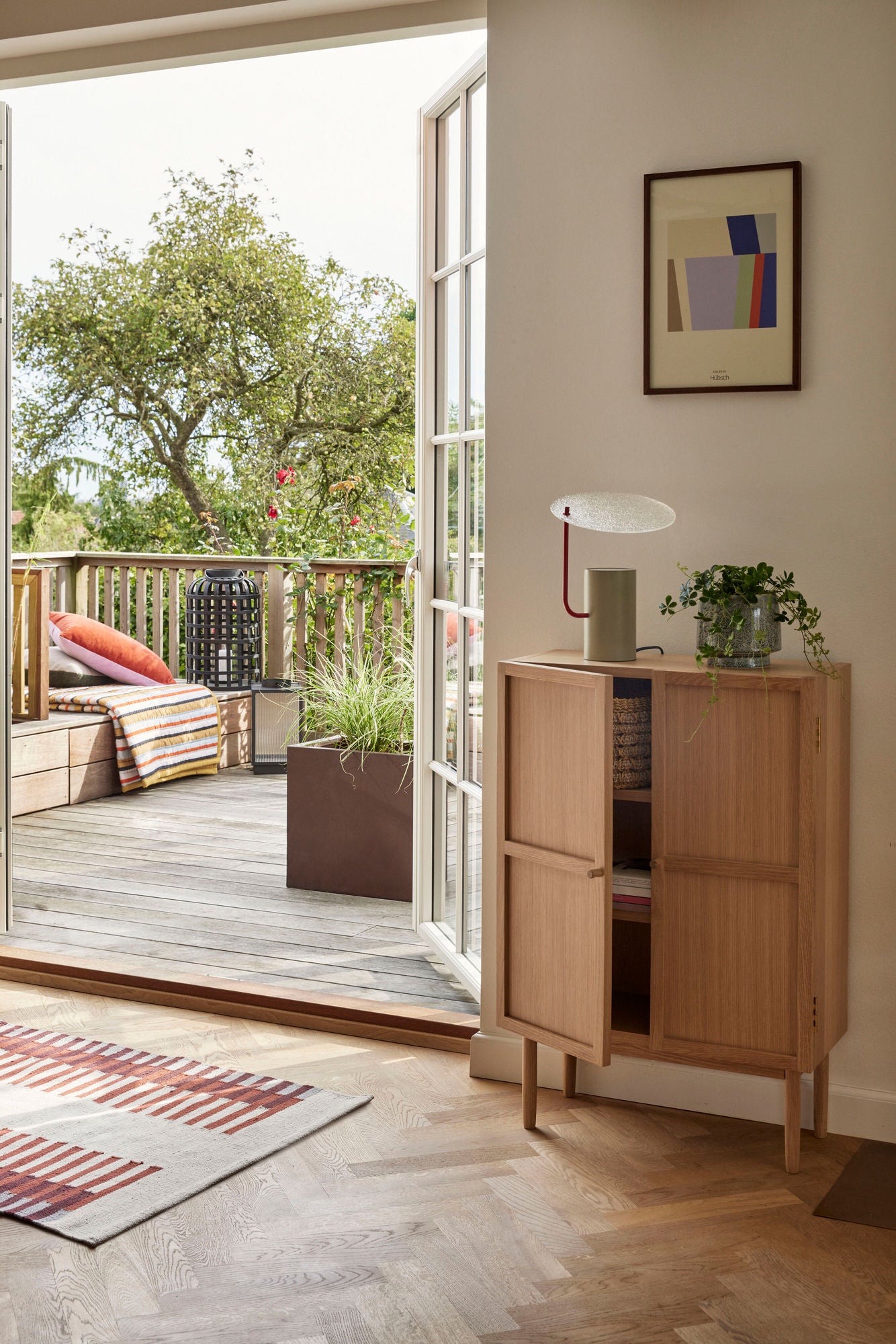 Hübsch Pavilion xadrez listrado ocre/multi -colorido