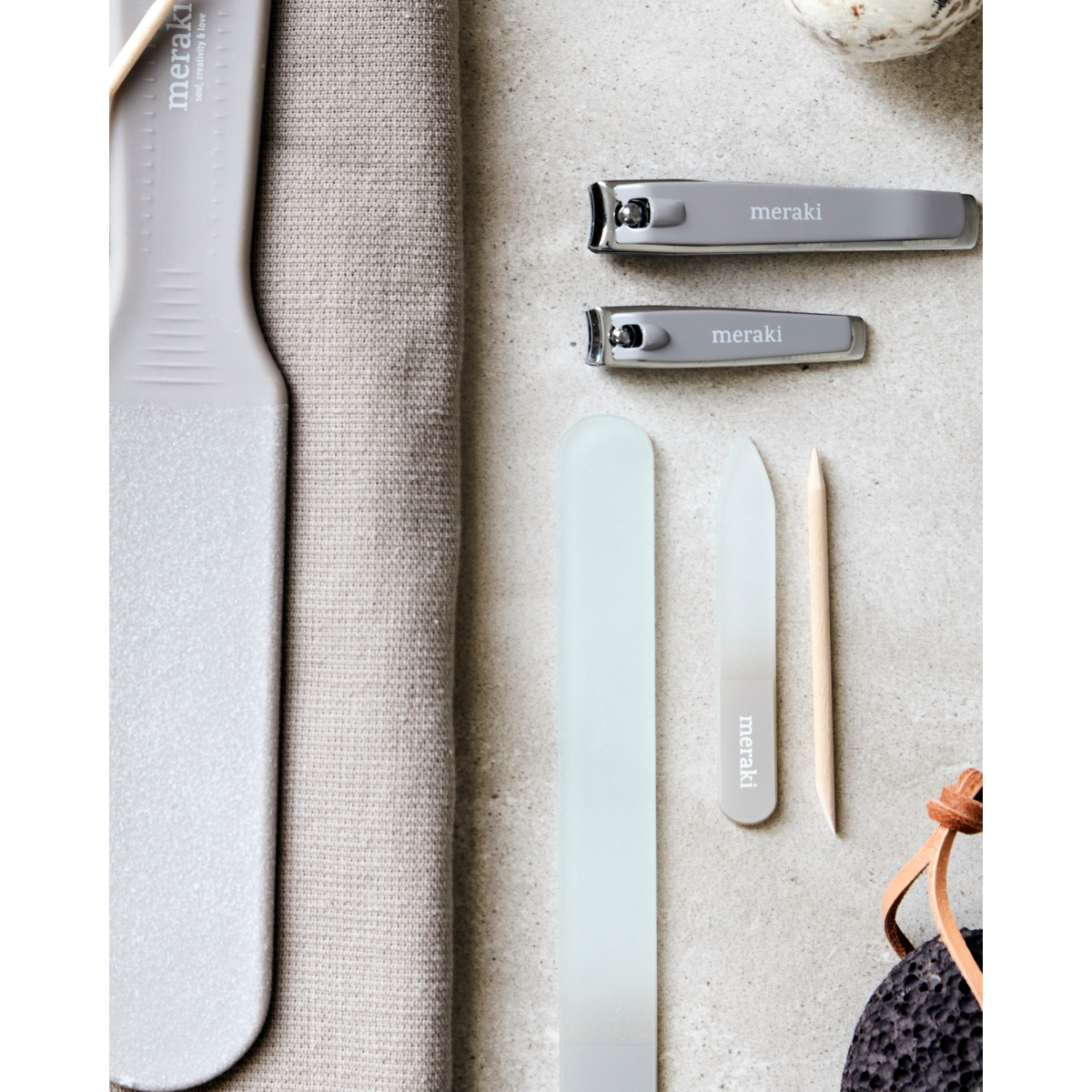Kit de unhas, mkw. Cuticle Pusher, arquivo de unhas, clipper pequeno e cinza