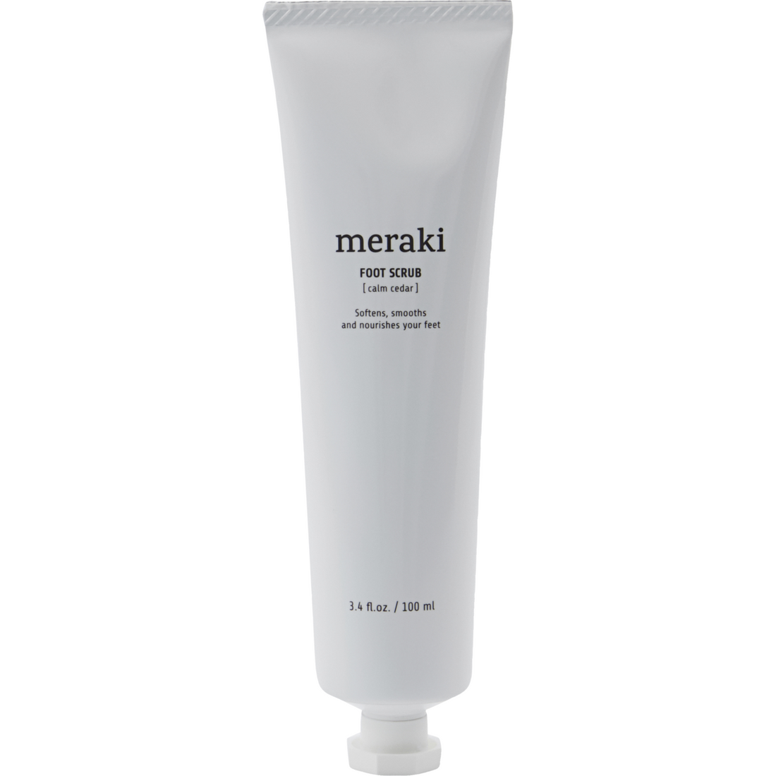 Esfoliante do pé, cedro calmo, cosmos orgânico, branco