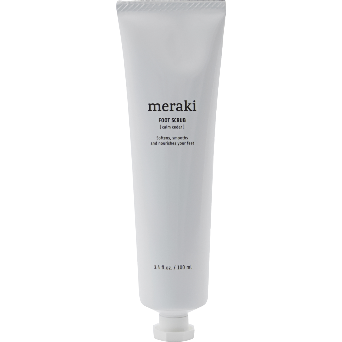 Esfoliante do pé, cedro calmo, cosmos orgânico, branco