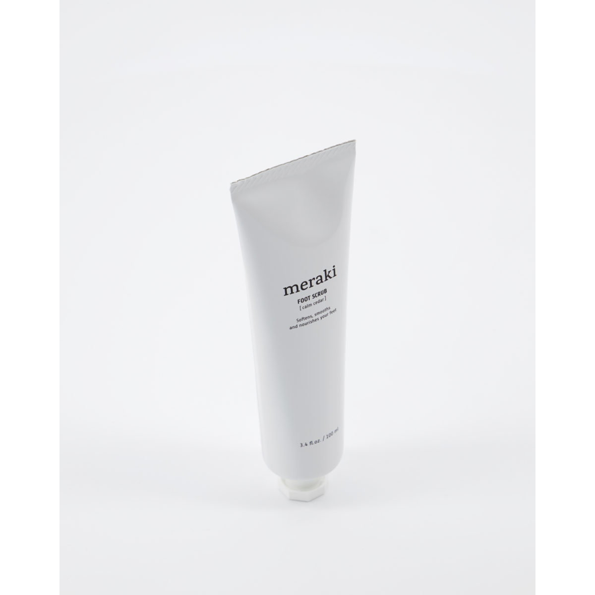 Esfoliante do pé, cedro calmo, cosmos orgânico, branco