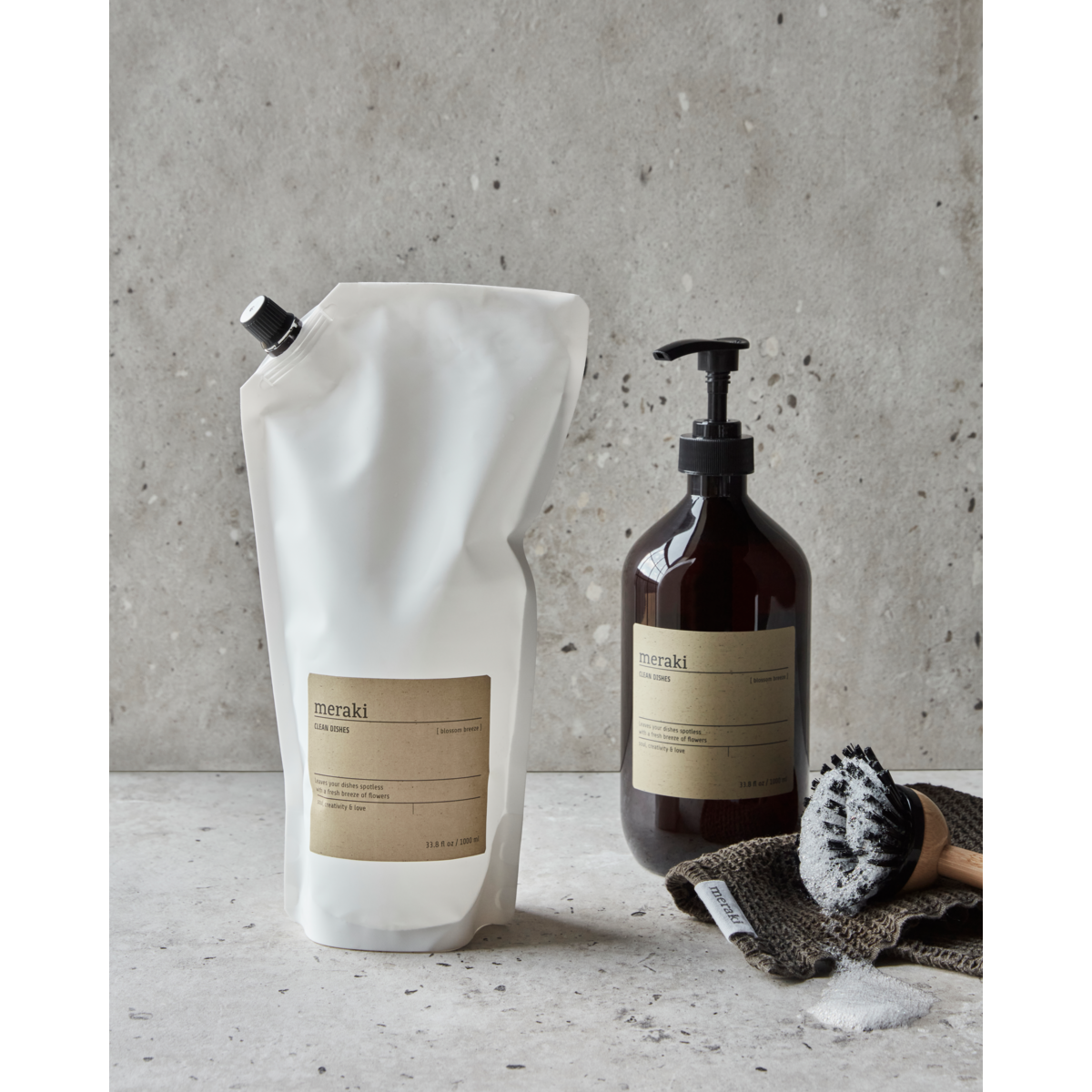 Detergente para lavar louça, refil de brisa de flor, branco