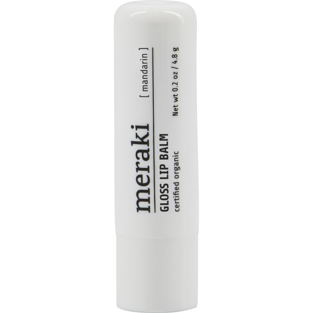 Bálsamo labial com brilho, mandarim, branco
