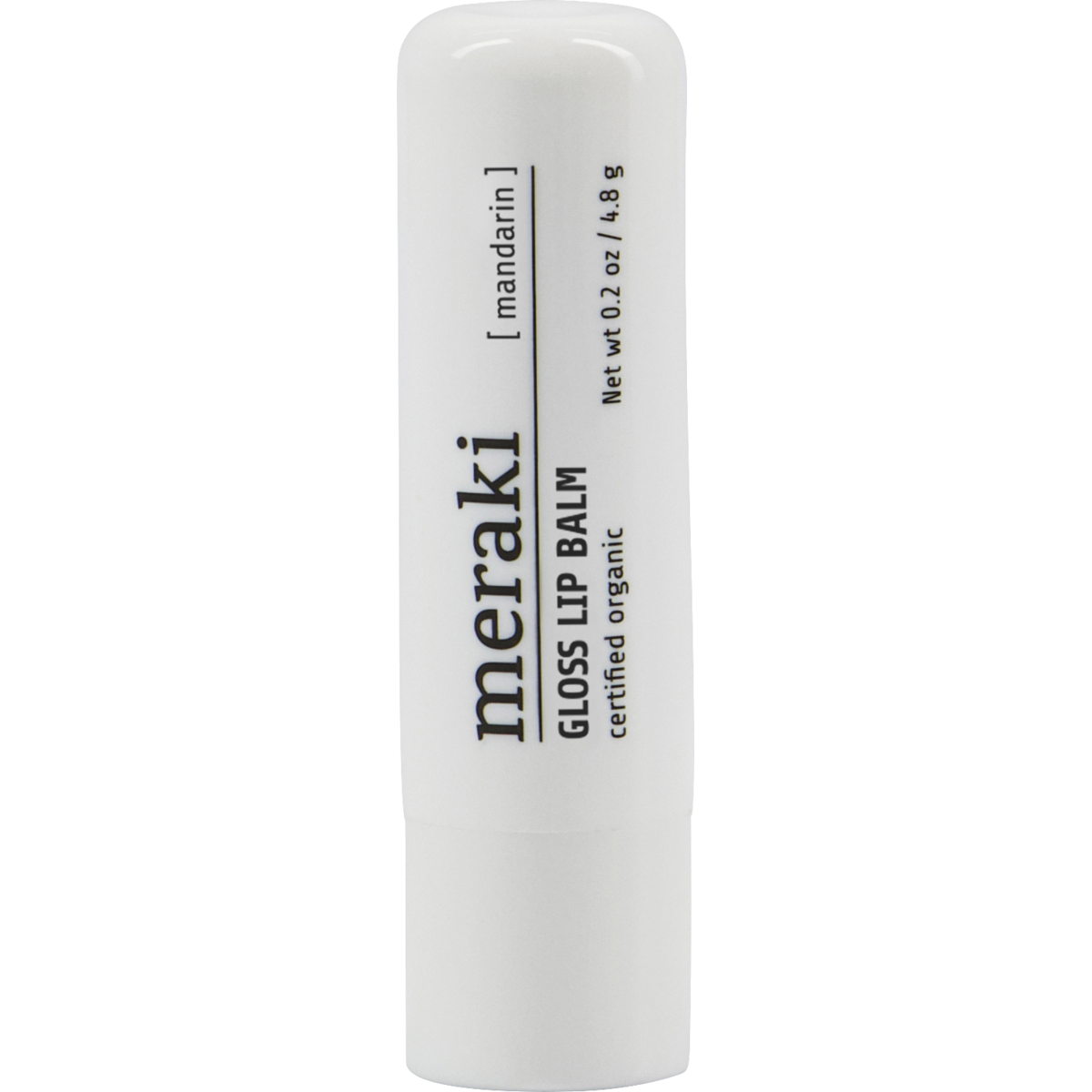 Bálsamo labial com brilho, mandarim, branco