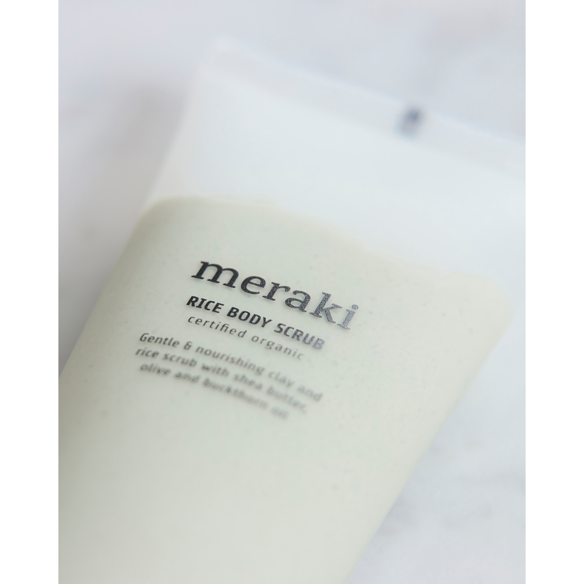 Esfoliação corporal de arroz, branco
