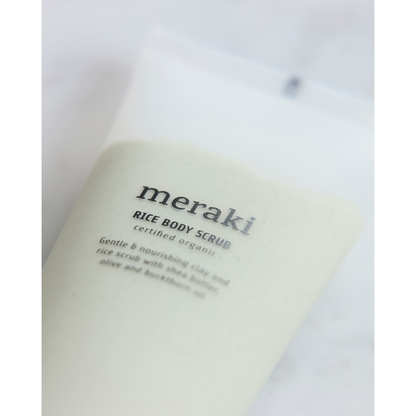 Esfoliação corporal de arroz, branco