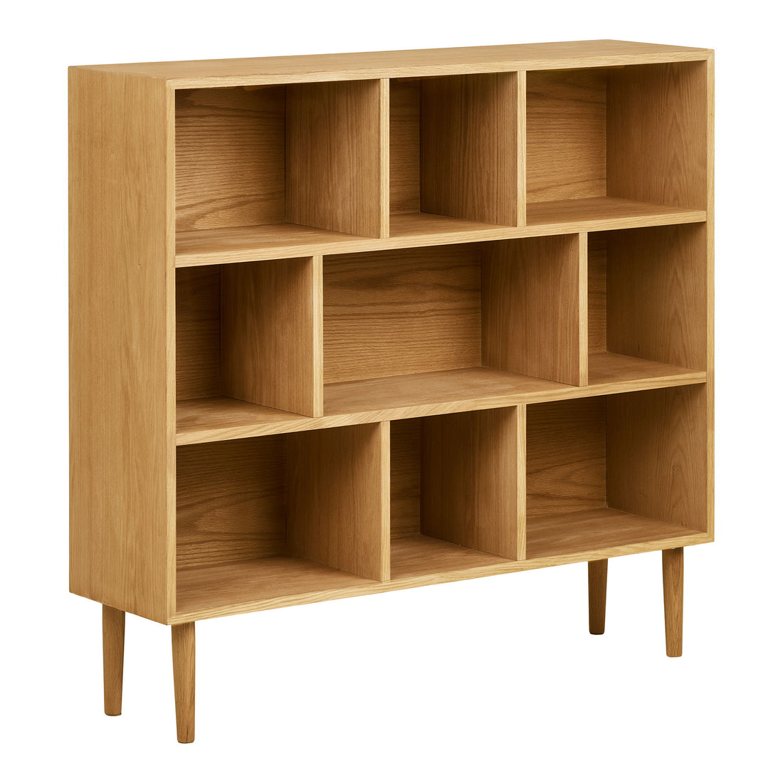 Ashawa Book Shelf - prateleira de livro, verniz de carvalho/carvalho, natureza 30x112x104.5 cm