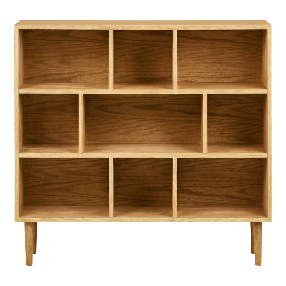 Ashawa Book Shelf - prateleira de livro, verniz de carvalho/carvalho, natureza 30x112x104.5 cm