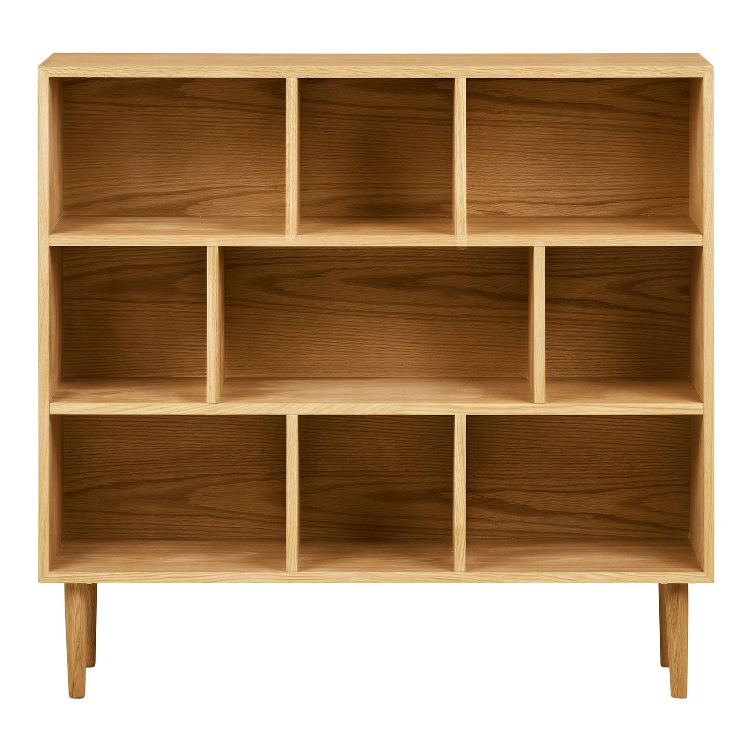 Ashawa Book Shelf - prateleira de livro, verniz de carvalho/carvalho, natureza 30x112x104.5 cm