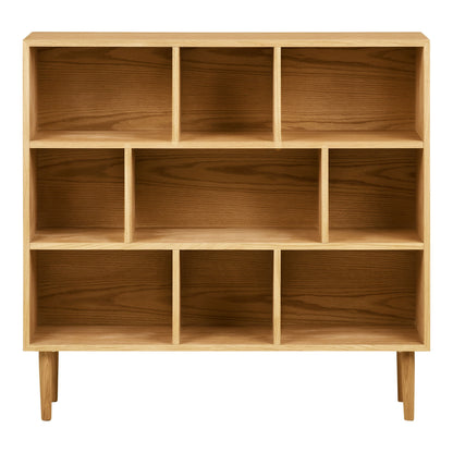 Ashawa Book Shelf - prateleira de livro, verniz de carvalho/carvalho, natureza 30x112x104.5 cm