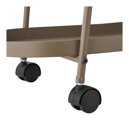Carrinho de barra Empoli - Carrinho de barra, 2 prateleiras, aço, marrom 27,5x60x64 cm