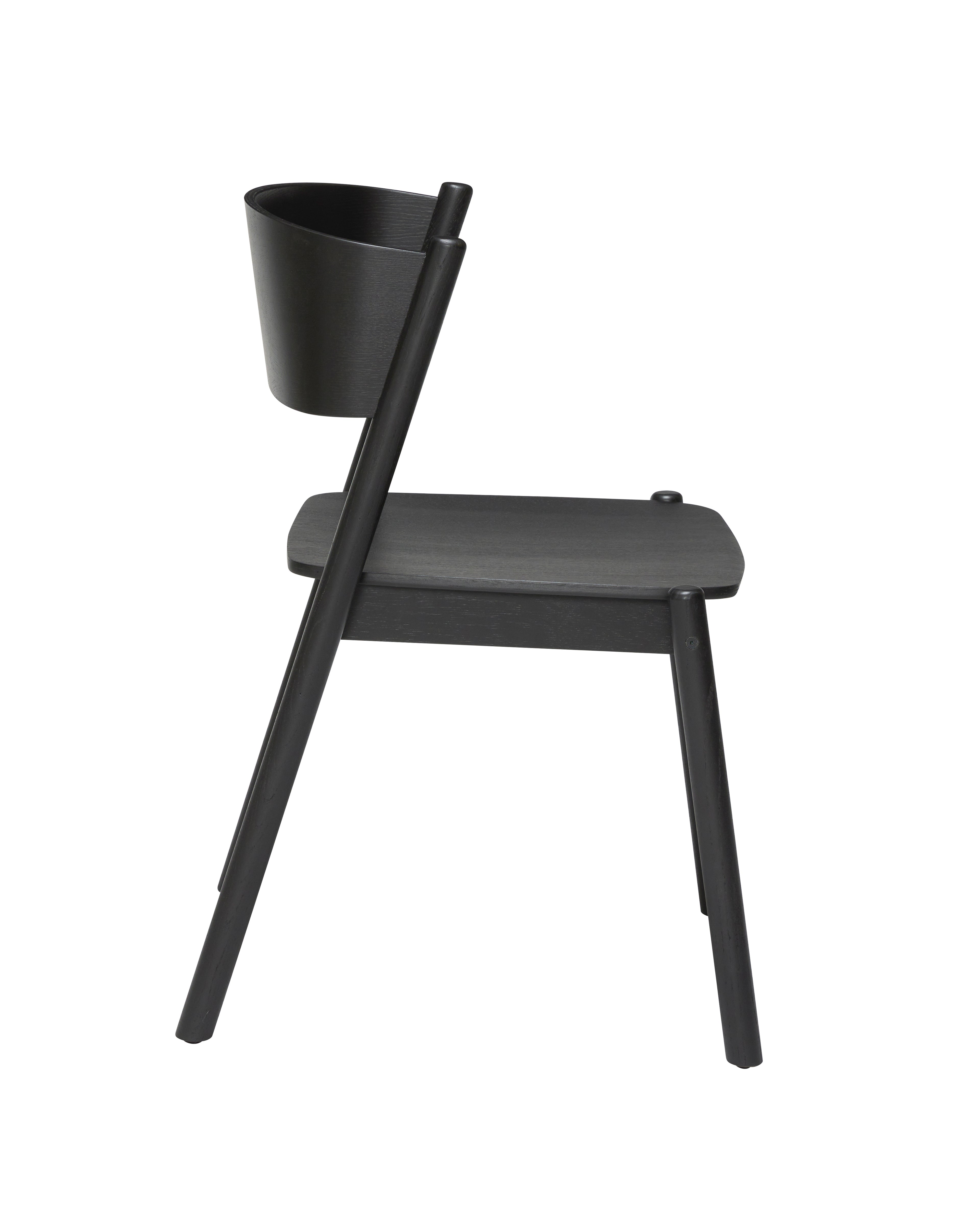 Cadeira de jantar oblíqua preto - 55x51xh80cm