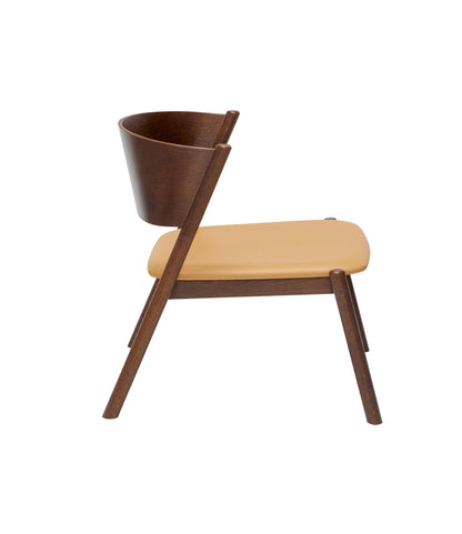 Cadeira de lounge oblíqua sede marrom escuro - 64x64xh75cm