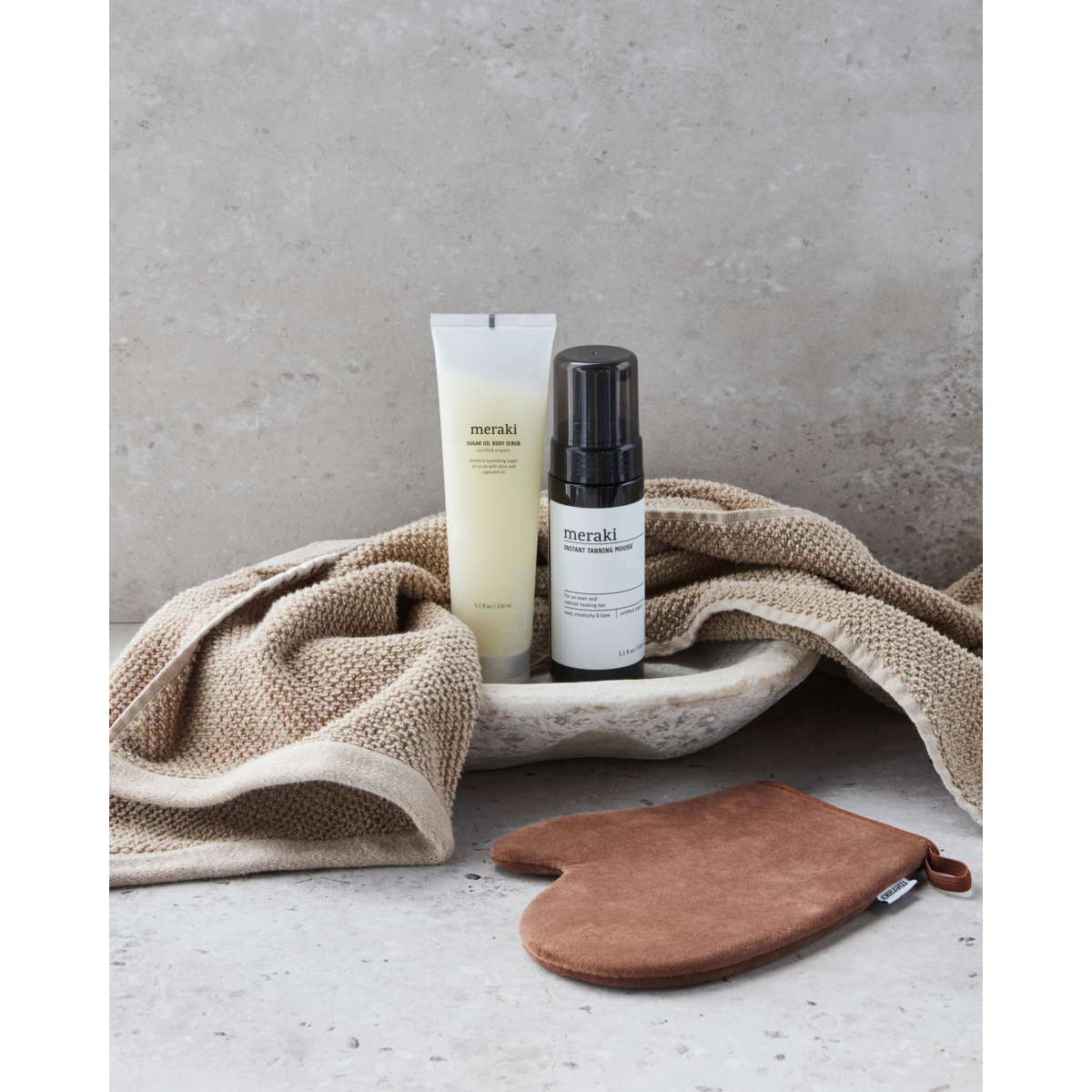 Caixa de presente, kit de bronzeamento Meraki, branco
