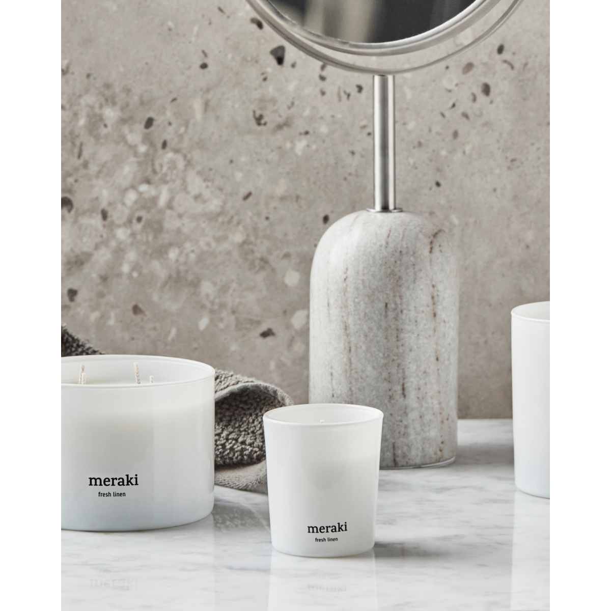 Velas perfumadas, linho fresco, branco