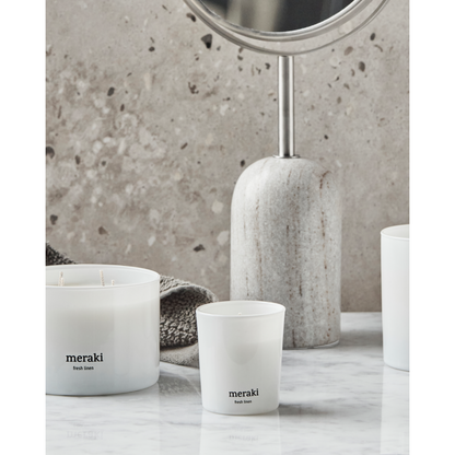 Velas perfumadas, linho fresco, branco